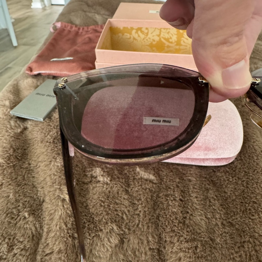 Miu Miu MU03TS Pink Purple Glitter Sunglasses - Picture 9 of 11